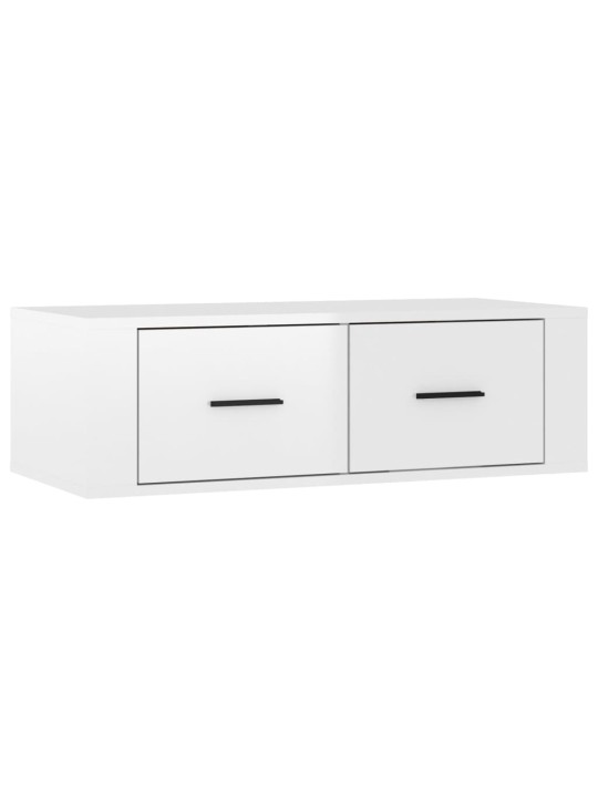 Závěsná TV skříňka lesklá bílá 80 x 36 x 25 cm kompozitní dřevo