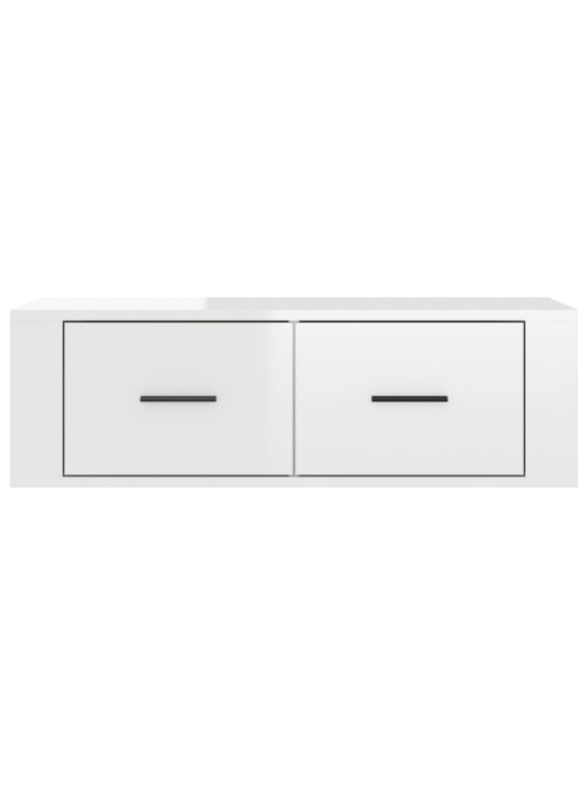 Závěsná TV skříňka lesklá bílá 80 x 36 x 25 cm kompozitní dřevo