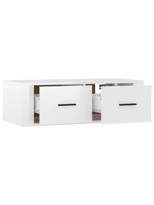 Závěsná TV skříňka lesklá bílá 80 x 36 x 25 cm kompozitní dřevo