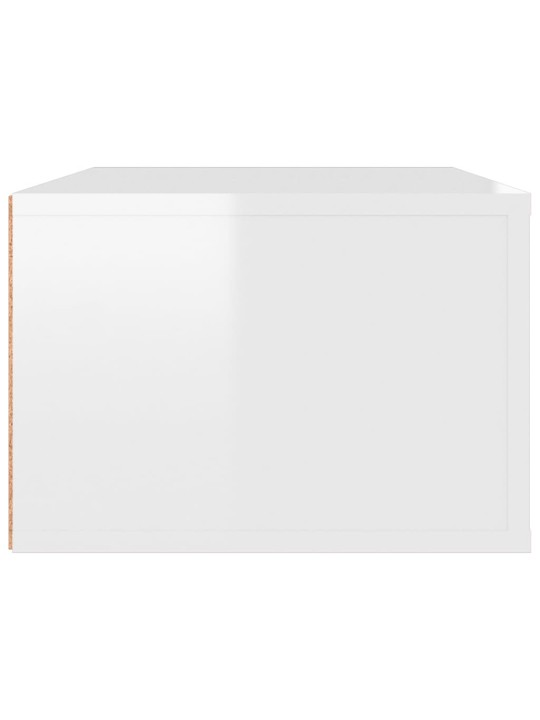 Závěsná TV skříňka lesklá bílá 80 x 36 x 25 cm kompozitní dřevo