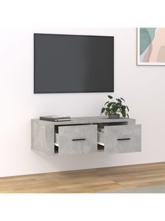 Závěsná TV skříňka betonově šedá 80x36x25 cm kompozitní dřevo
