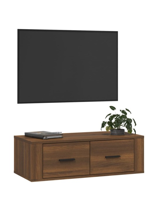 Závěsná TV skříňka hnědý dub 80 x 36 x 25 cm kompozitní dřevo