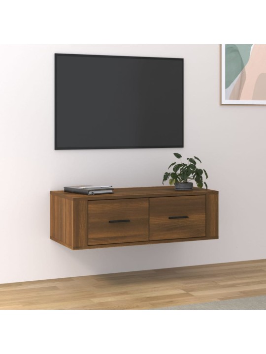 Závěsná TV skříňka hnědý dub 80 x 36 x 25 cm kompozitní dřevo