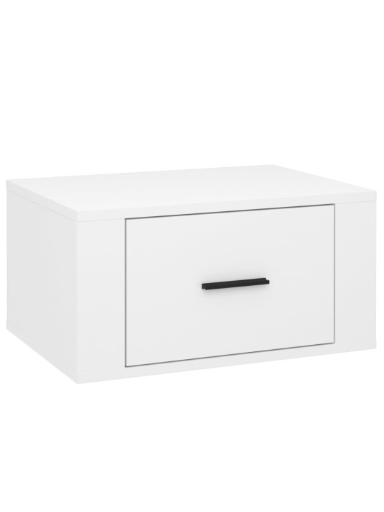 Nástěnné noční stolky 2 ks bílé s vysokým leskem 50x36x25 cm