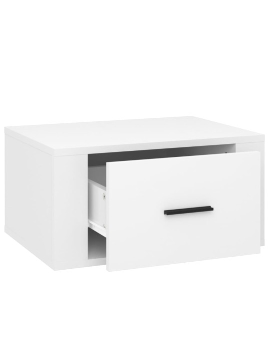 Nástěnné noční stolky 2 ks bílé s vysokým leskem 50x36x25 cm