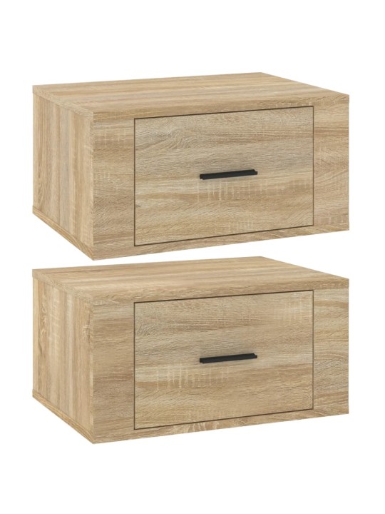 Nástěnné noční stolky 2 ks dub sonoma 50x36x25 cm
