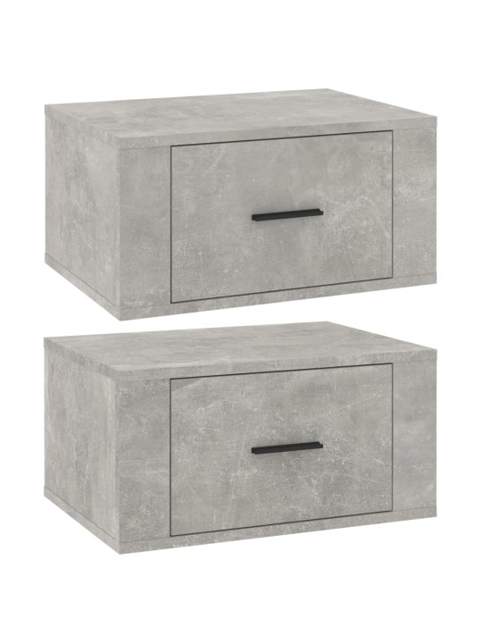 Nástěnné noční stolky 2 ks betonově šedé 50x36x25 cm