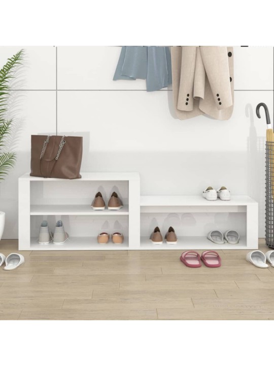 Botník bílý s vysokým leskem 150 x 35 x 45 cm kompozitní dřevo