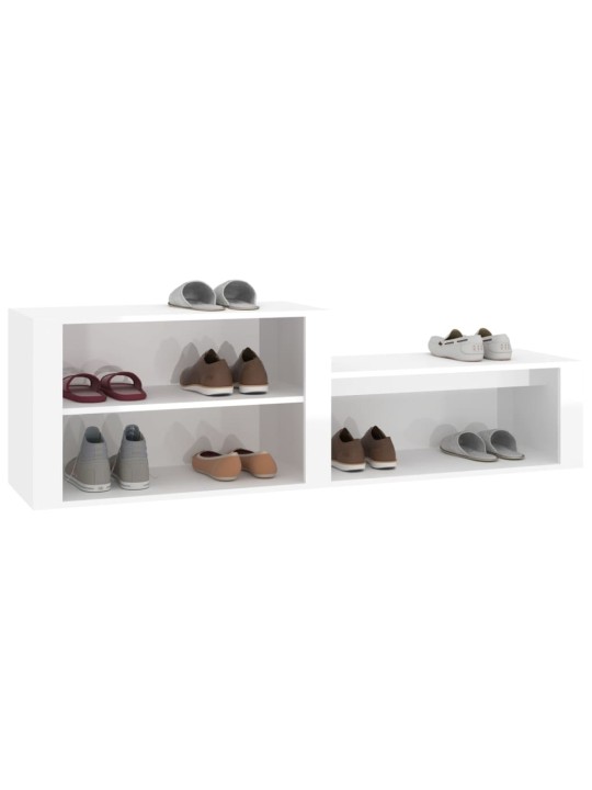 Botník bílý s vysokým leskem 150 x 35 x 45 cm kompozitní dřevo