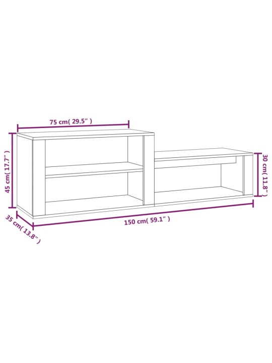 Botník betonově šedý 150 x 35 x 45 cm kompozitní dřevo