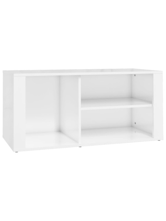 Botník bílý s vysokým leskem 100 x 35 x 45 cm kompozitní dřevo