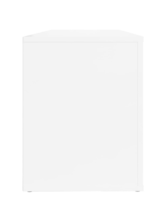 Botník bílý s vysokým leskem 100 x 35 x 45 cm kompozitní dřevo