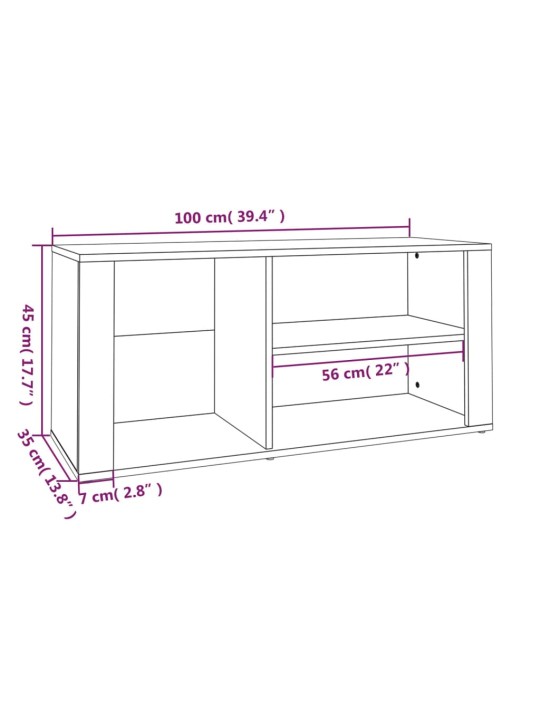 Botník bílý s vysokým leskem 100 x 35 x 45 cm kompozitní dřevo