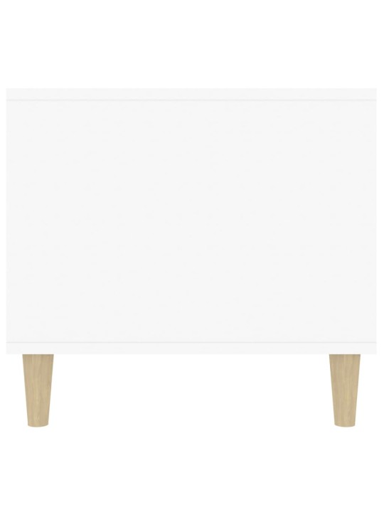 Konferenční stolek lesklý bílý 90x49x45 cm kompozitní dřevo