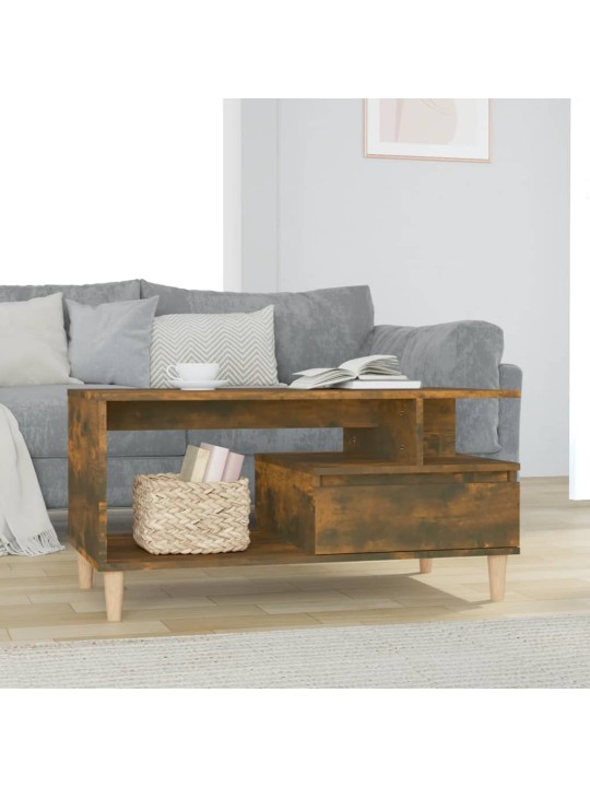 Konferenční stolek kouřový dub 90x49x45 cm kompozitní dřevo