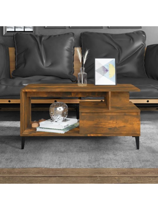 Konferenční stolek kouřový dub 90x49x45 cm kompozitní dřevo