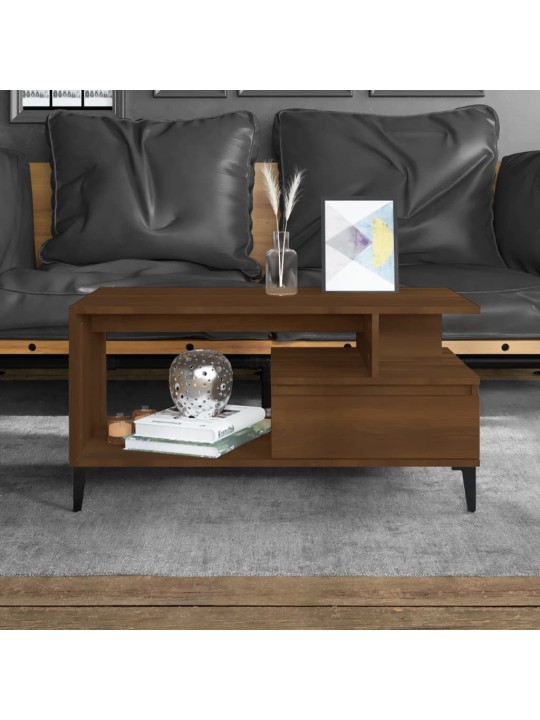 Konferenční stolek hnědý dub 90x49x45 cm kompozitní dřevo
