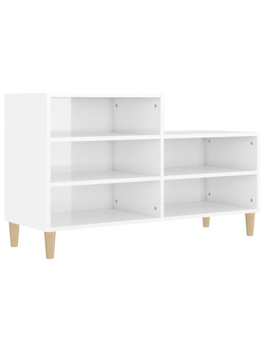 Botník bílý s vysokým leskem 102x36x60 cm kompozitní dřevo