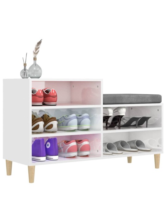 Botník bílý s vysokým leskem 102x36x60 cm kompozitní dřevo