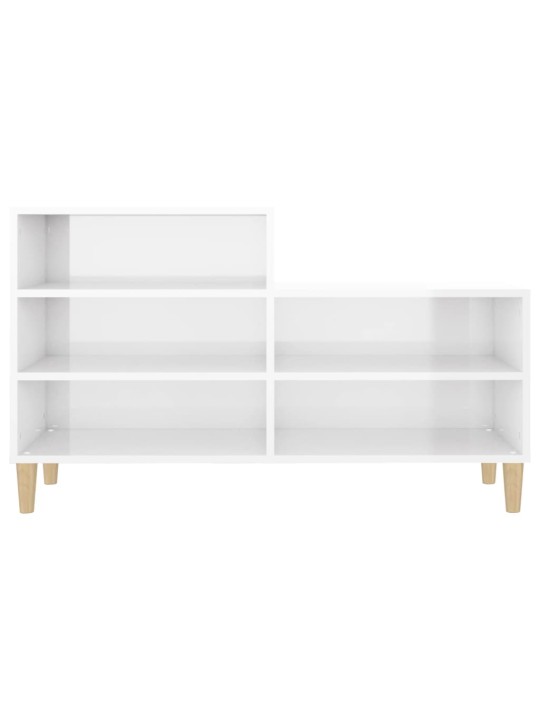 Botník bílý s vysokým leskem 102x36x60 cm kompozitní dřevo