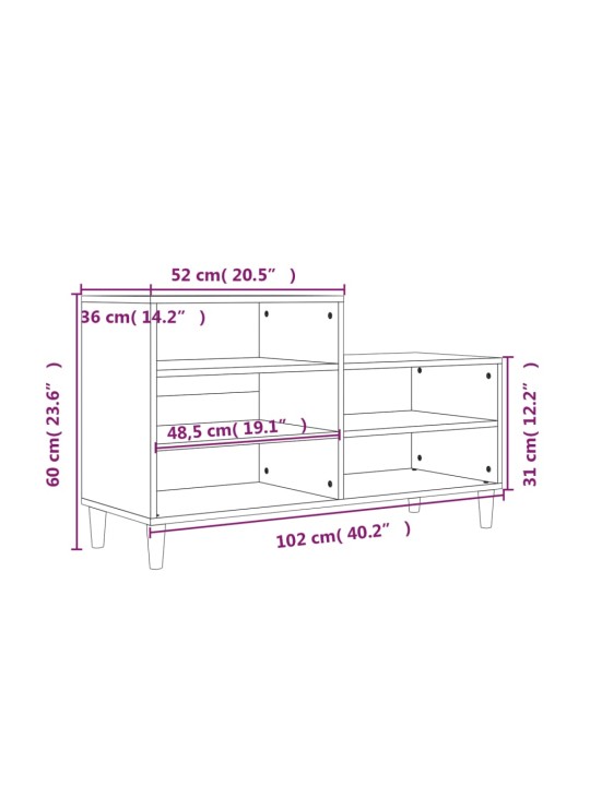Botník bílý s vysokým leskem 102x36x60 cm kompozitní dřevo