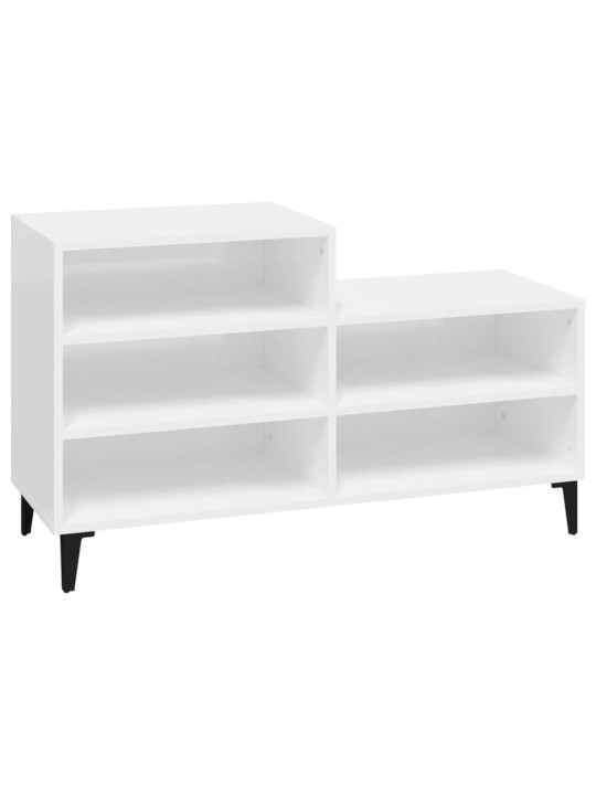 Botník bílý s vysokým leskem 102x36x60 cm kompozitní dřevo