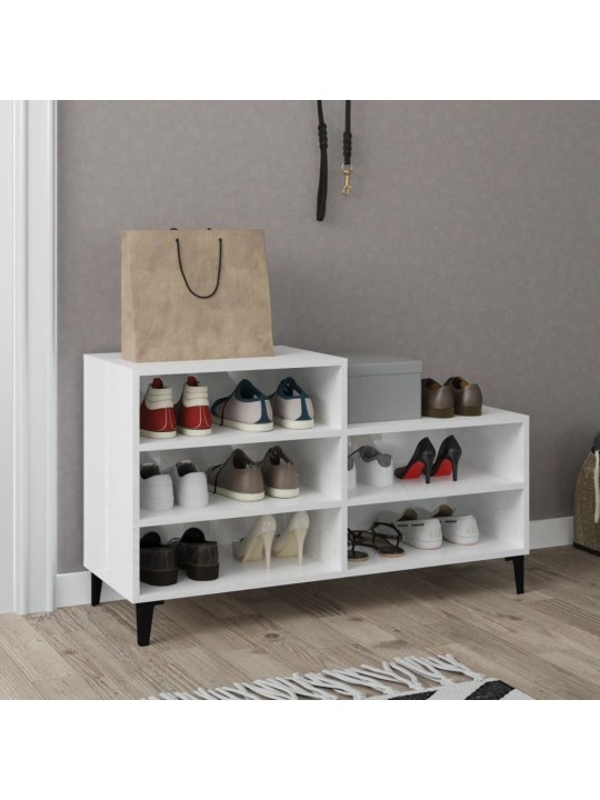 Botník bílý s vysokým leskem 102x36x60 cm kompozitní dřevo
