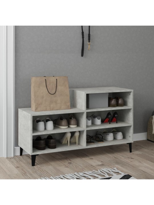 Botník betonově šedý 102x36x60 cm kompozitní dřevo