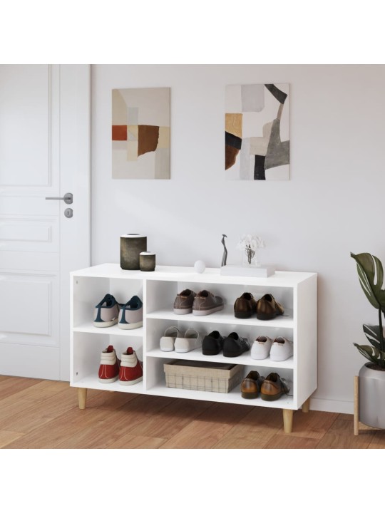 Botník bílý s vysokým leskem 102x36x60 cm kompozitní dřevo