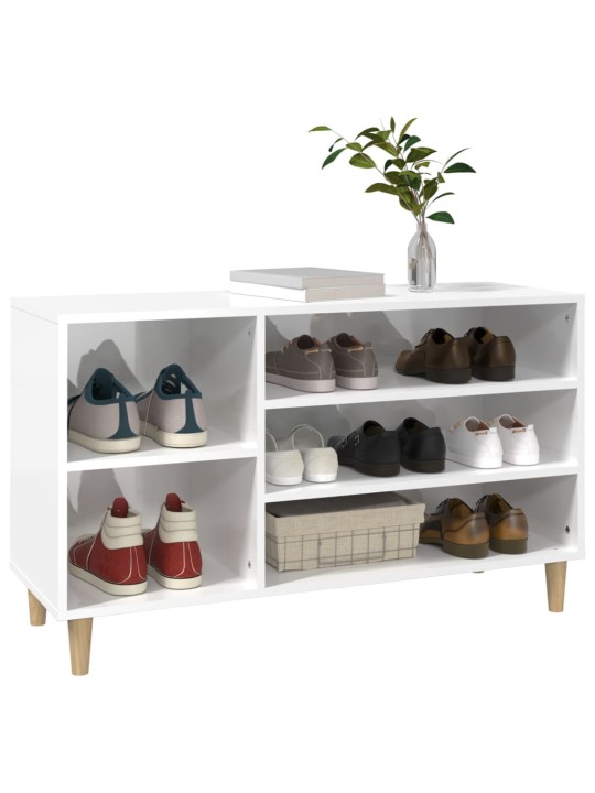 Botník bílý s vysokým leskem 102x36x60 cm kompozitní dřevo