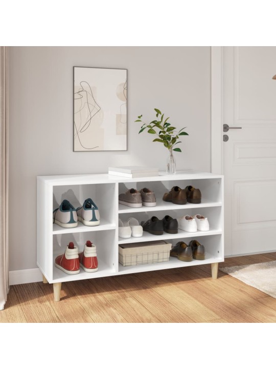 Botník bílý s vysokým leskem 102x36x60 cm kompozitní dřevo
