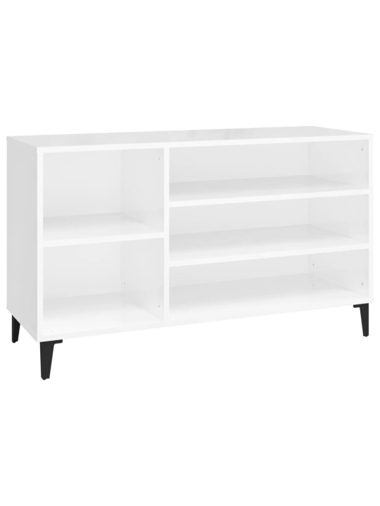 Botník bílý s vysokým leskem 102x36x60 cm kompozitní dřevo