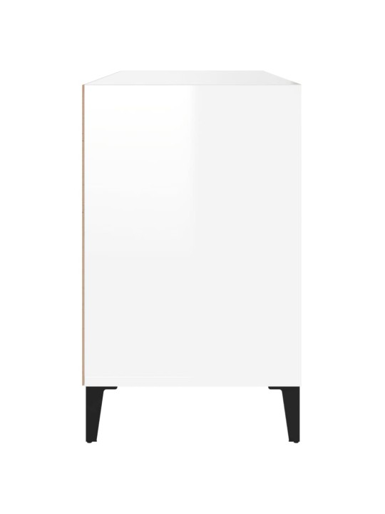 Botník bílý s vysokým leskem 102x36x60 cm kompozitní dřevo