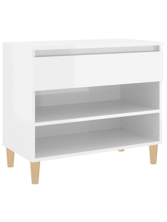 Botník bílý s vysokým leskem 70x36x60 cm kompozitní dřevo
