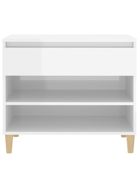 Botník bílý s vysokým leskem 70x36x60 cm kompozitní dřevo