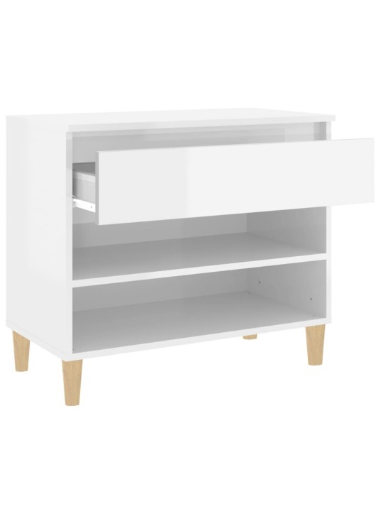 Botník bílý s vysokým leskem 70x36x60 cm kompozitní dřevo
