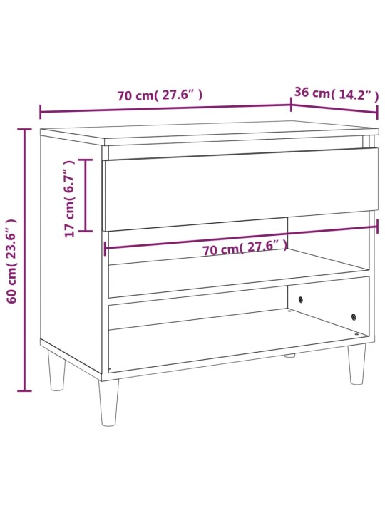 Botník bílý s vysokým leskem 70x36x60 cm kompozitní dřevo