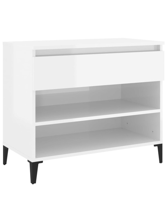 Botník bílý s vysokým leskem 70x36x60 cm kompozitní dřevo