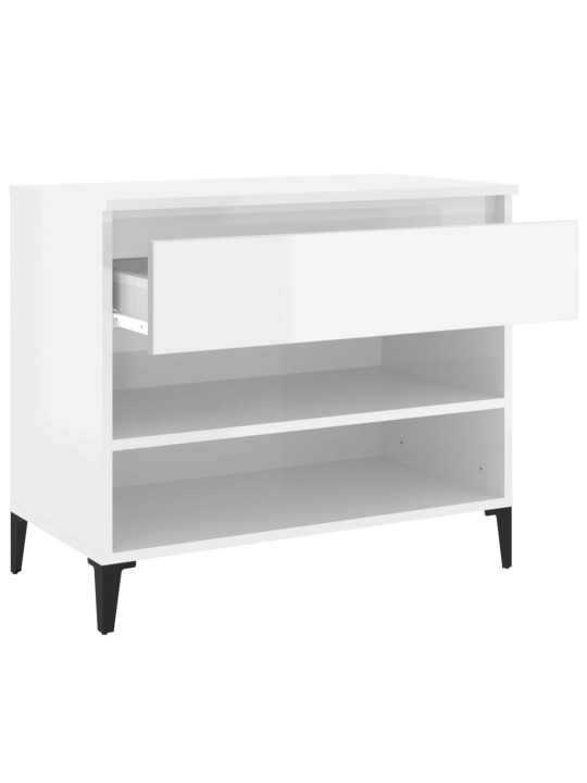 Botník bílý s vysokým leskem 70x36x60 cm kompozitní dřevo