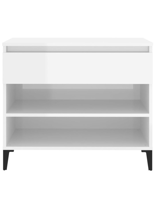 Botník bílý s vysokým leskem 70x36x60 cm kompozitní dřevo
