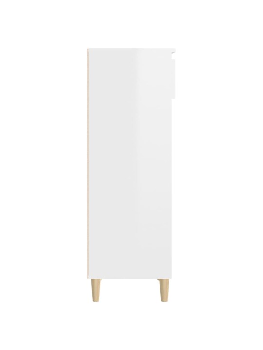 Botník bílý s vysokým leskem 40 x 36 x 105 cm kompozitní dřevo