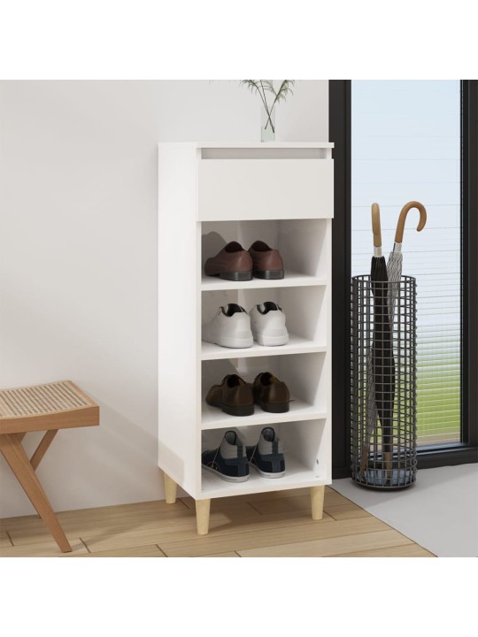 Botník bílý s vysokým leskem 40 x 36 x 105 cm kompozitní dřevo