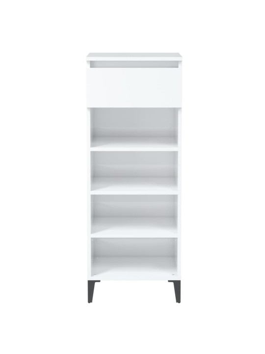 Botník bílý s vysokým leskem 40 x 36 x 105 cm kompozitní dřevo