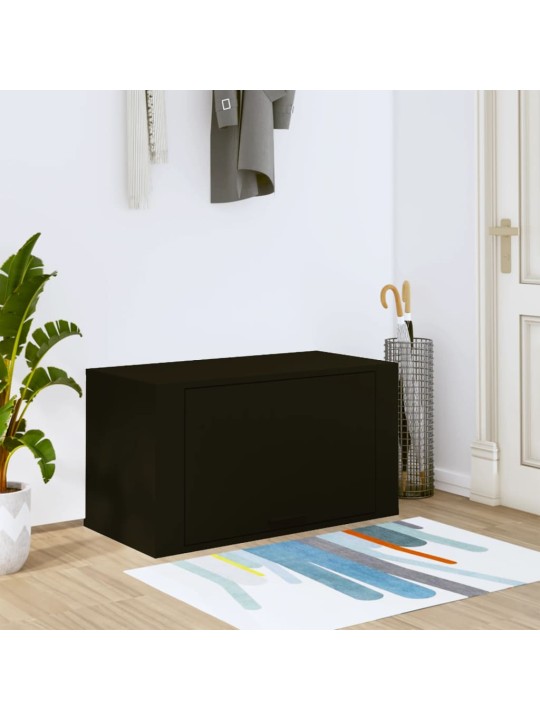 Nástěnný botník černý 70 x 35 x 38 cm kompozitní dřevo