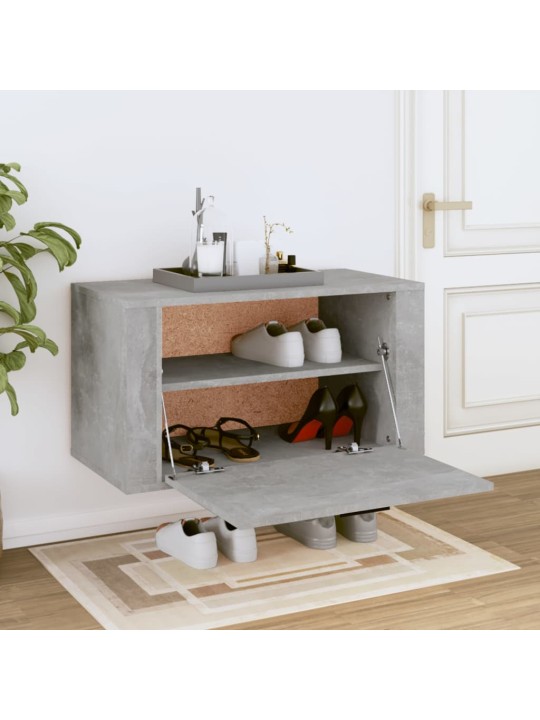 Nástěnný botník betonově šedý 70 x 35 x 38 cm kompozitní dřevo