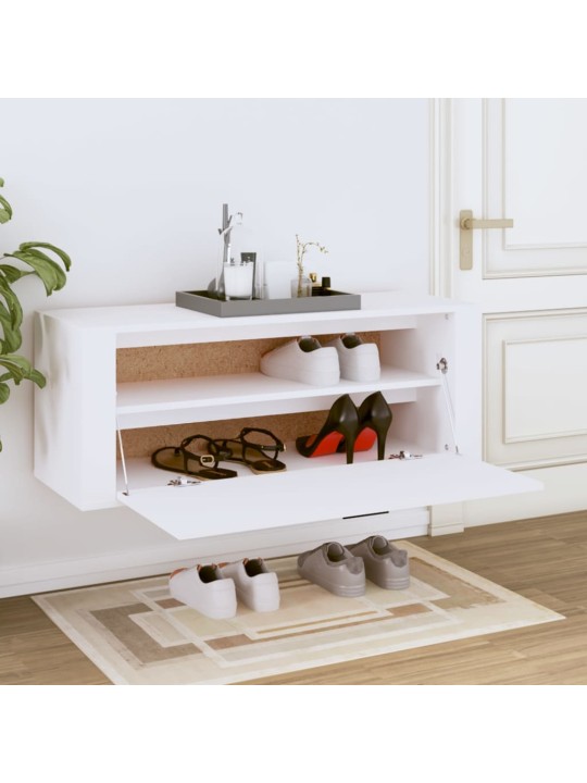 Nástěnný botník bílá 100 x 35 x 38 cm kompozitní dřevo