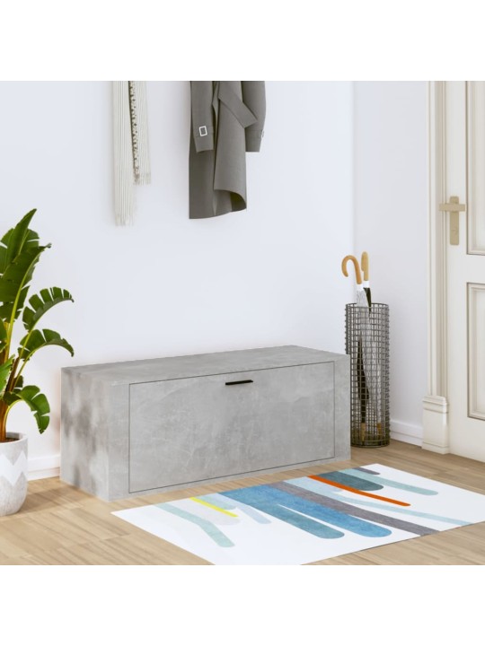 Nástěnný botník betonově šedý 100x35x45 cm kompozitní dřevo