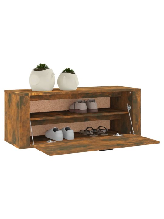 Nástěnný botník kouřový dub 100 x 35 x 38 cm kompozitní dřevo