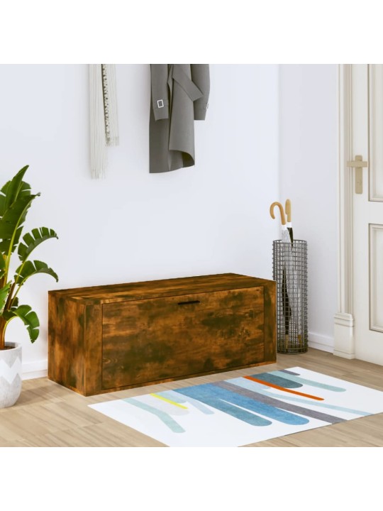 Nástěnný botník kouřový dub 100 x 35 x 38 cm kompozitní dřevo