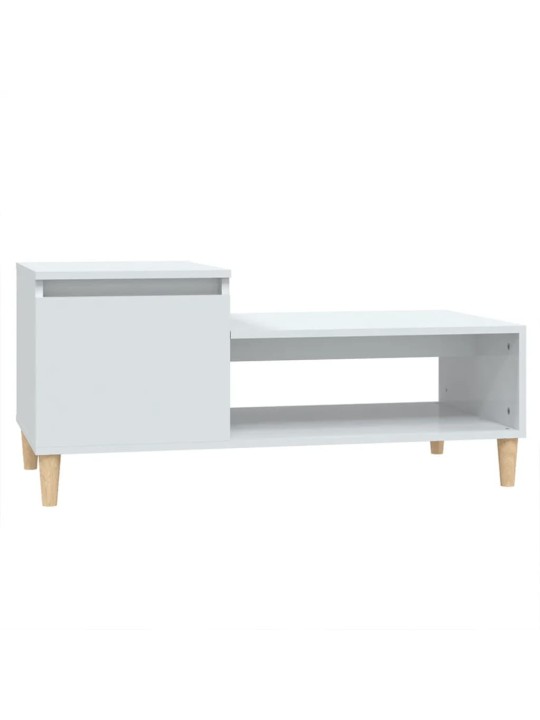Konferenční stolek lesklý bílý 100x50x45 cm kompozitní dřevo
